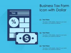 Business tax form icon with dollar