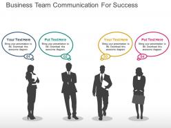 Business team communication for success flat powerpoint design