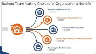 Business team making choices for organizational benefits