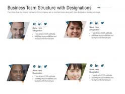 Business team structure with designations raise investment grant public corporations ppt sample