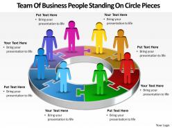 Business templates team of people standing on pie chart pieces sales ppt slides
