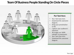 Business templates team of people standing on pie chart pieces sales ppt slides