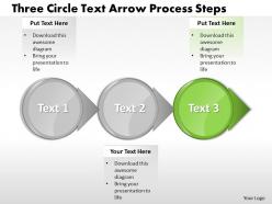 Business templates three circle text arrow process steps sales ppt slides