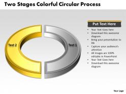 Business templates two phase diagram ppt colorful circular process sales slides