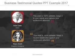 Business testimonial quotes ppt example 2017