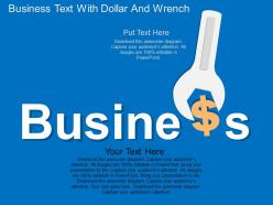 Business text with dollar and wrench flat powerpoint desgin