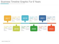 Business timeline graphic for 6 years powerpoint slide ideas
