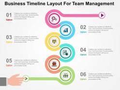 Business timeline layout for team management flat powerpoint design