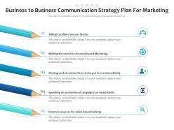 Business To Business Communication Strategy Plan For Marketing Infographic Template