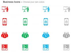 Business training mobile banking budget stock ppt icons graphics