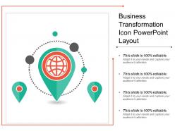 Business transformation icon powerpoint layout