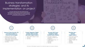 Business Transformation Strategies And Its Implementation On Project