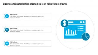 Business Transformation Strategies Icon For Revenue Growth