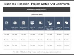 Business transition project status and comments