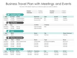 Business travel plan with meetings and events