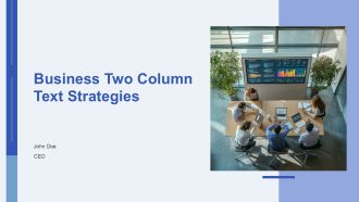 Business Two Column Text Strategies PPT Guidelines AT