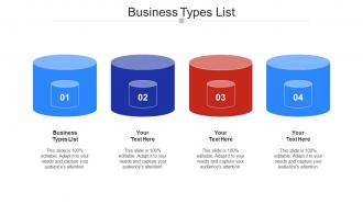 Business Types List Ppt Powerpoint Presentation Styles File Formats Cpb