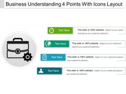 Business understanding 4 points with icons layout