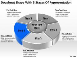 Business use case diagram doughnut shape with 5 stages of representation powerpoint slides
