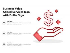 Business value added services icon with dollar sign