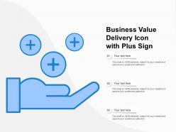 Business value delivery icon with plus sign