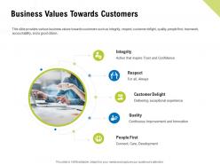 Business values towards customers exceptional experience ppt guide