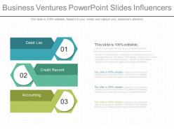 Business ventures powerpoint slides influencers