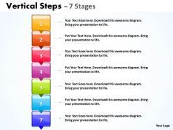 Business vertical steps with 7 stages