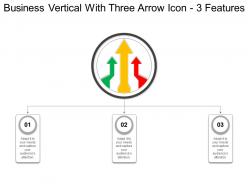 Business vertical with three arrow icon 3 features