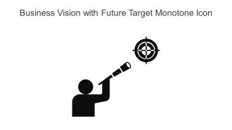 Business Vision With Future Target Monotone Icon In Powerpoint Pptx Png And Editable Eps Format