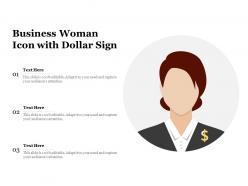 Business woman icon with dollar sign