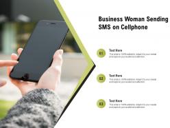 Business woman sending sms on cellphone