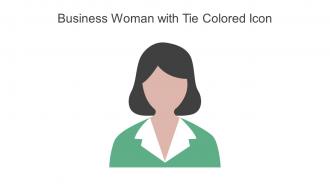 Business Woman With Tie Colored Icon In Powerpoint Pptx Png And Editable Eps Format