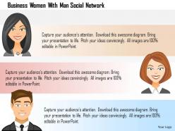Business Women With Man Social Network Powerpoint Template