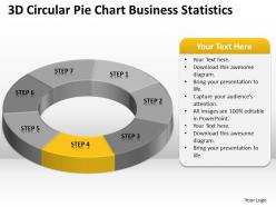 Business workflow diagram 3d circular pie chart statistics powerpoint slides