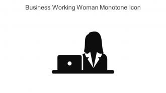 Business Working Woman Monotone Icon In Powerpoint Pptx Png And Editable Eps Format