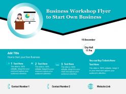 Business workshop flyer to start own business