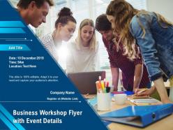 Business workshop flyer with event details