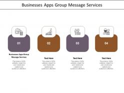 Businesses apps group message services ppt powerpoint presentation slides inspiration cpb