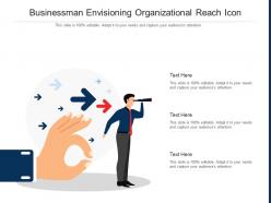 Businessman envisioning organizational reach icon
