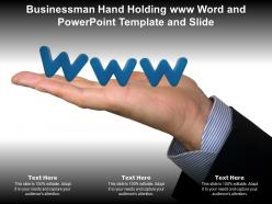 Businessman hand holding www word and powerpoint template and slide