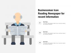 Businessman icon reading newspaper for recent information