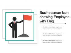 Businessman icon showing employee with flag