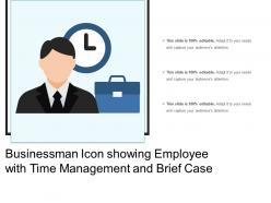 Businessman icon showing employee with time management and brief case