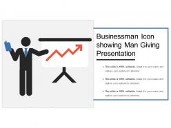 Businessman icon showing man giving presentation