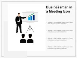 Businessman in a meeting icon