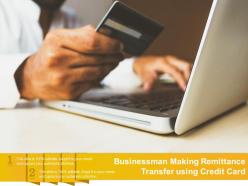 Businessman Making Remittance Transfer Using Credit Card