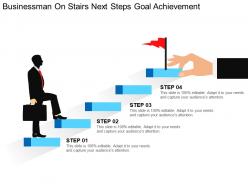 Businessman on stairs next steps goal achievement ppt diagrams