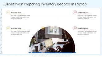 Businessman Preparing Inventory Records In Laptop