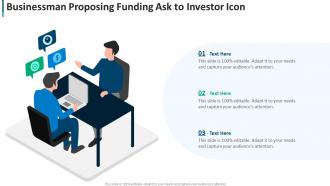 Businessman Proposing Funding Ask To Investor Icon